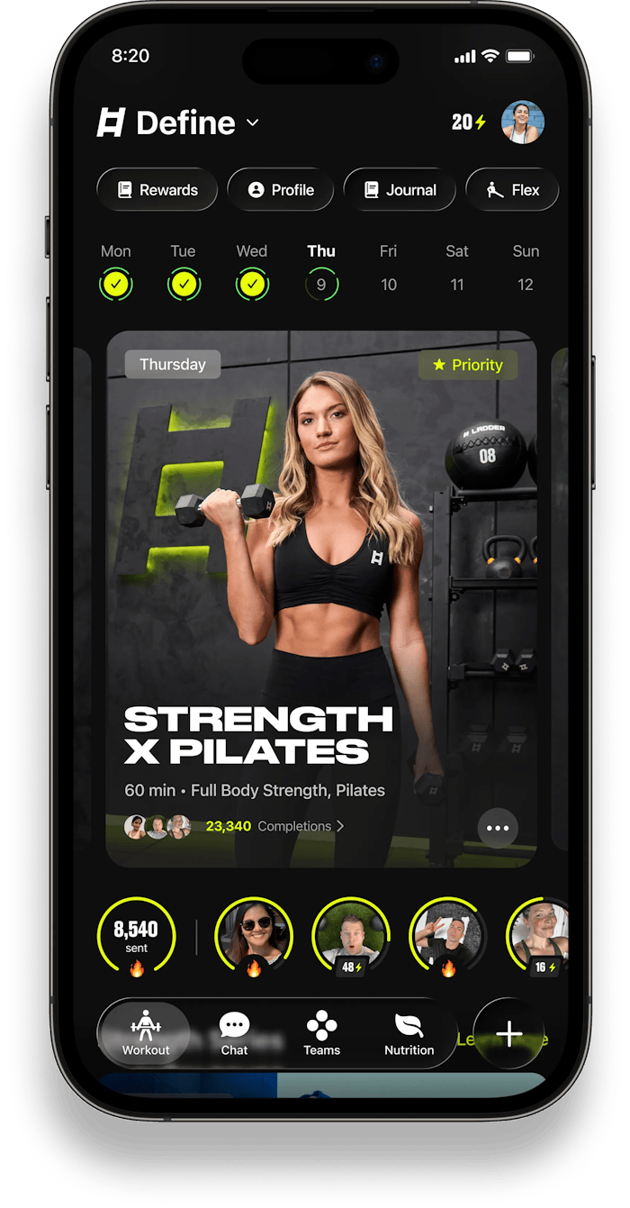 Ladder workout app on iPhone